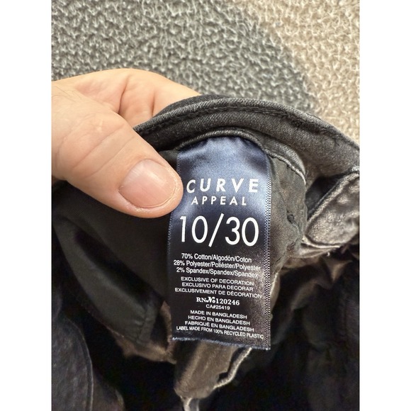 Curve Appeal Jeans Womens 10/30 Black Denim High Rise Flare Stretch Preppy - Picture 9 of 10